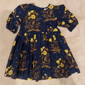 Pink Chicken Navy and Yellow Floral Dress
